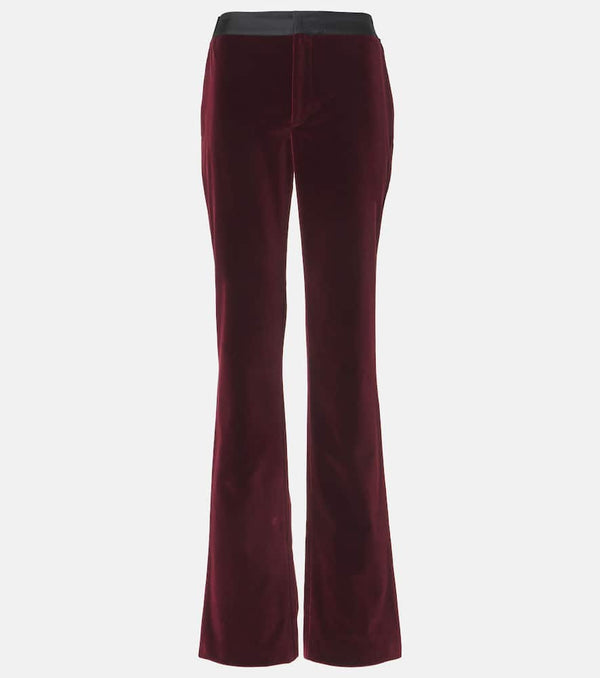 Tod's High-rise cotton velvet flared pants