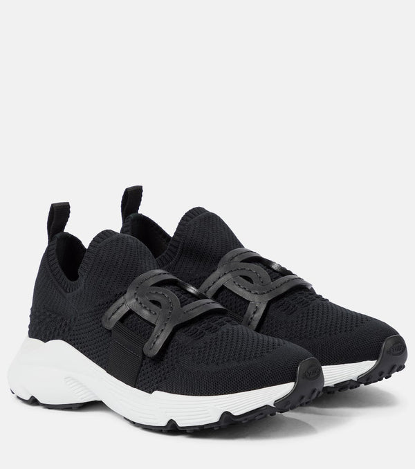 Tod's Leather-trimmed knit sneakers