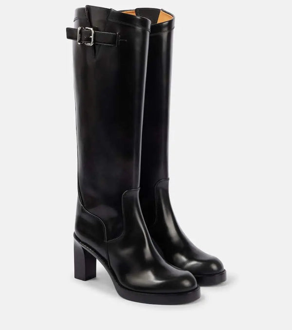 Tod's Polished leather knee-high boots | LYBSTORE