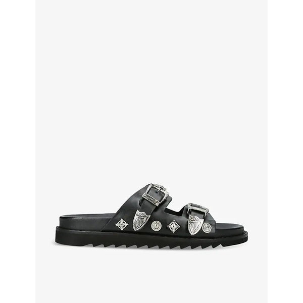 Toga Virilis Stud-embellished backless leather sliders | Toga Virilis