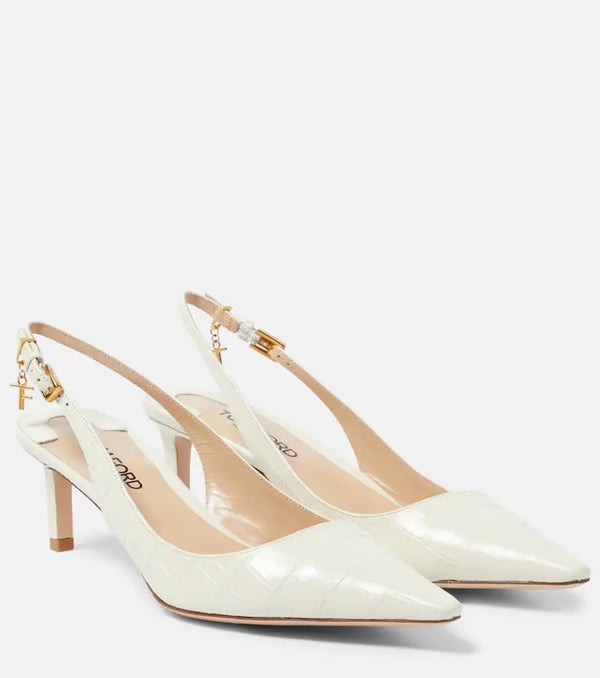 Tom Ford Angelina 55 leather slingback pumps | LYBSTORE