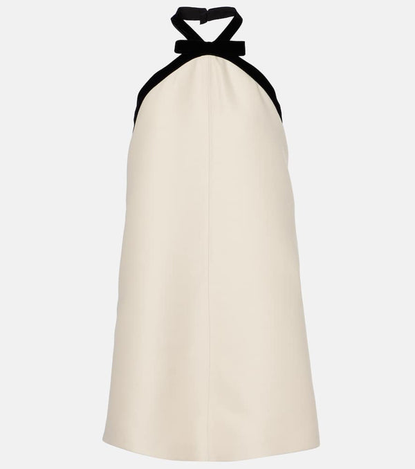 Tom Ford Bow-detail wool and silk crêpe minidress