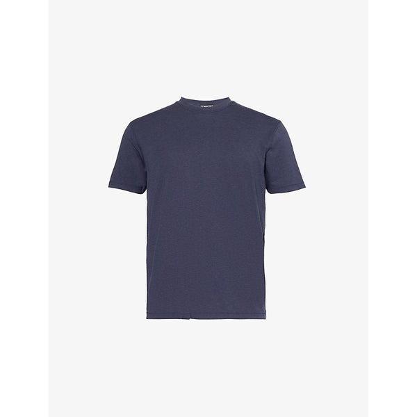 Tom Ford Brand-embroidery short-sleeves relaxed-fit woven-blend T-shirt