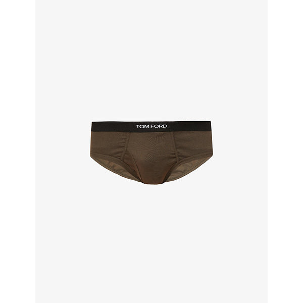  Tom Ford Branded-waistband fitted stretch-cotton briefs