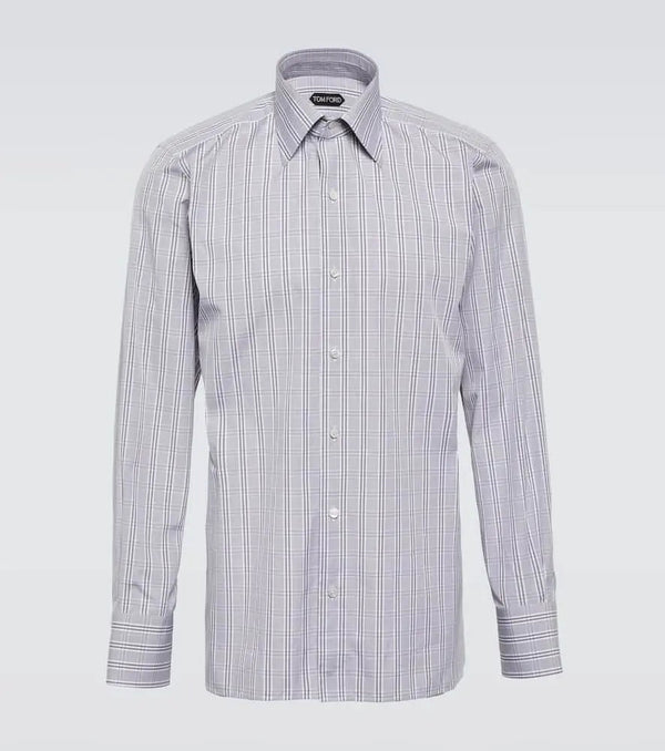 Tom Ford Checked cotton poplin shirt | LYBSTORE