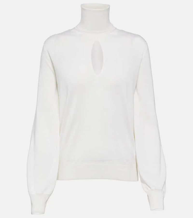 Tom Ford Cutout cashmere and silk turtleneck sweater | LYBSTORE