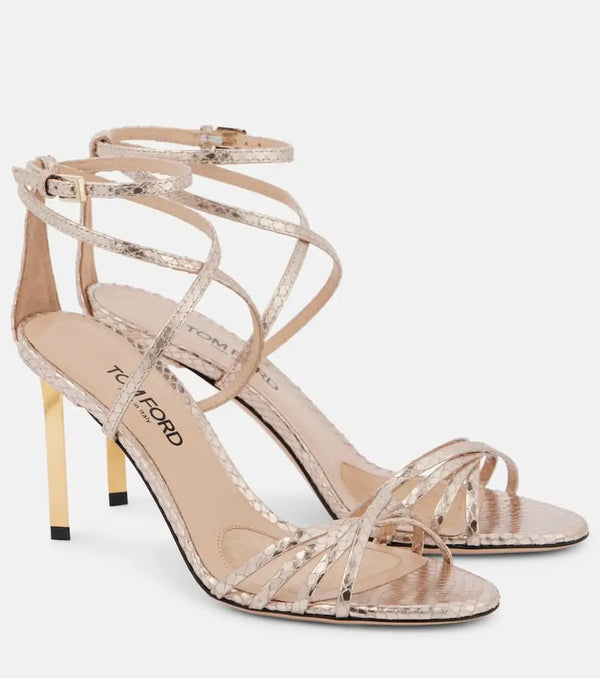 Tom Ford Ida 85 snake-effect leather sandals