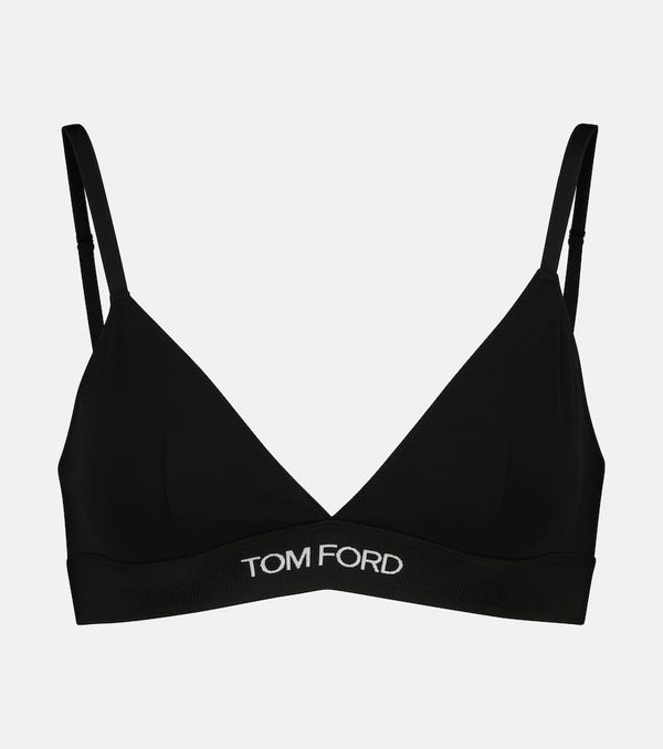 Tom Ford Logo stretch-jersey triangle bra