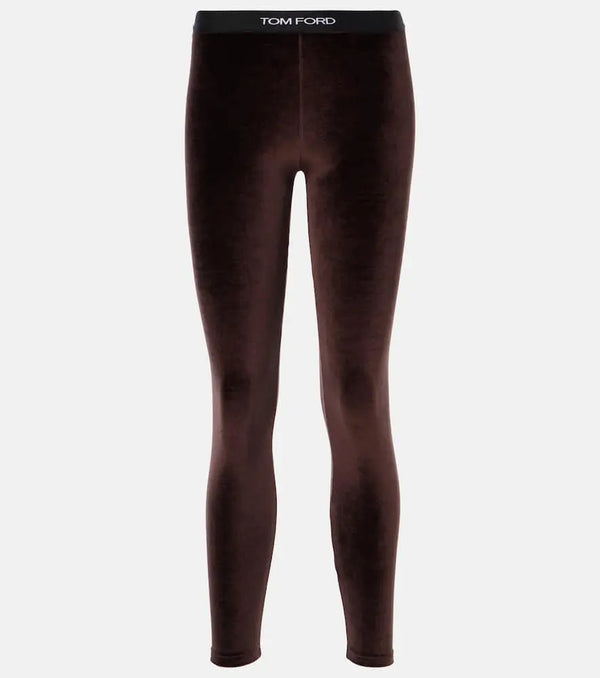 Tom Ford Logo velour leggings | LYBSTORE