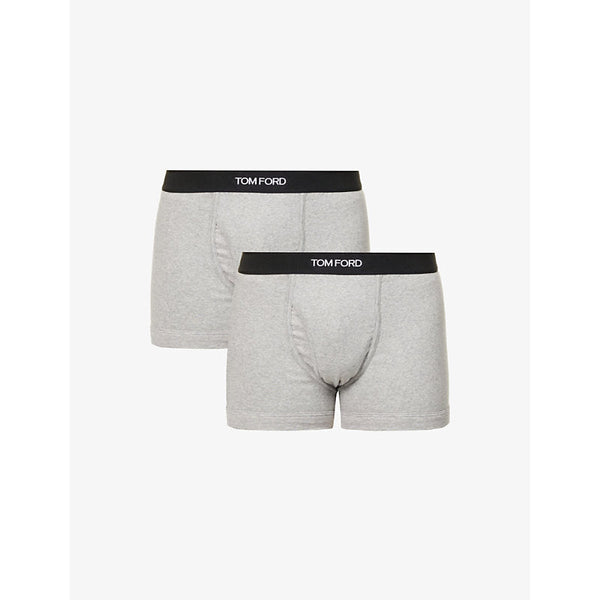 Mens Tom Ford Logo-waistband stretch-cotton boxers pack of two