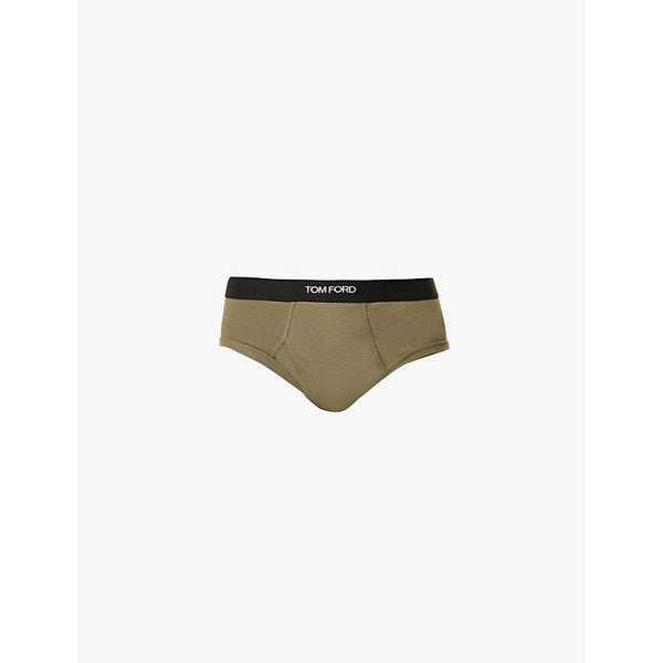  Tom Ford Logo-waistband stretch-cotton briefs