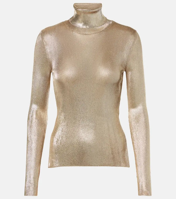 Tom Ford Metallic knit turtleneck sweater | LYBSTORE