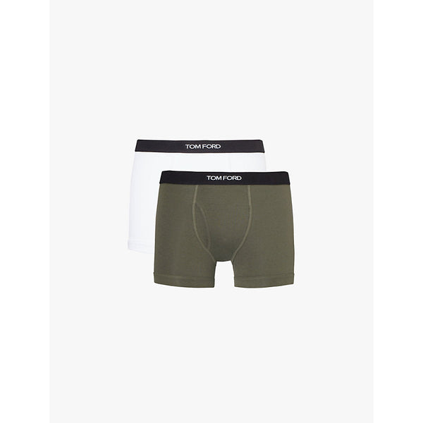  Tom Ford Pack of two logo-waistband stretch-cotton boxer briefs