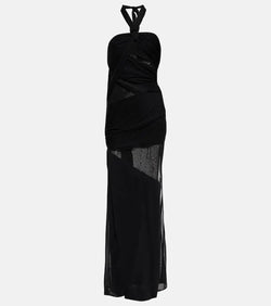 Tom Ford Paneled semi-sheer cutout gown | LYBSTORE