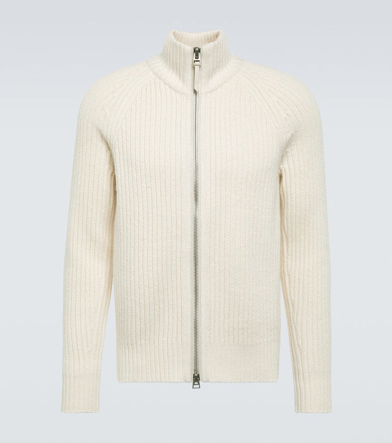 Tom Ford Ribbed-knit wool and cashmere cardigan