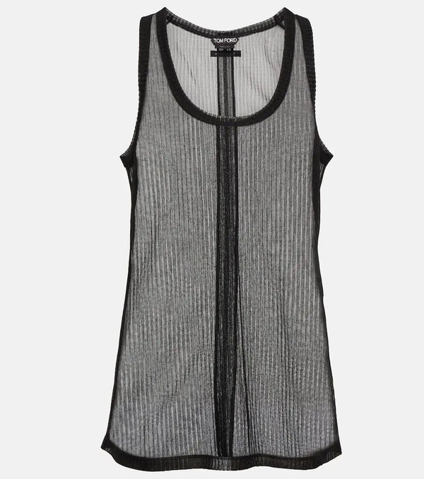 Tom Ford Semi-sheer ribbed jersey tank top | LYBSTORE