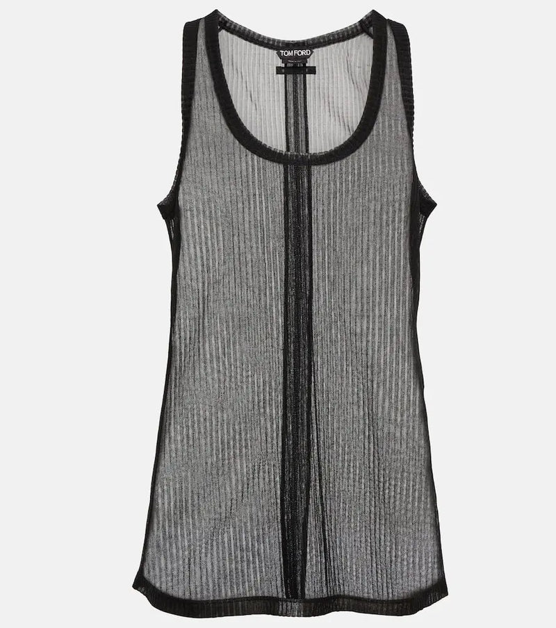 Tom Ford Semi-sheer ribbed jersey tank top