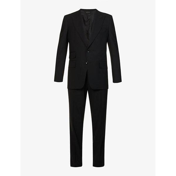 Tom Ford Single-breasted vented-back Shelton-fit stretch-wool suit | LYBSTORE