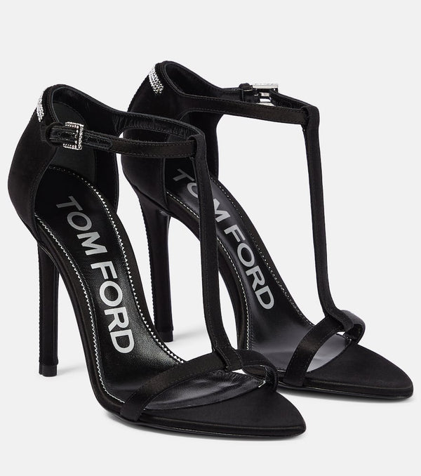 Tom Ford T crystal-embellished satin sandals