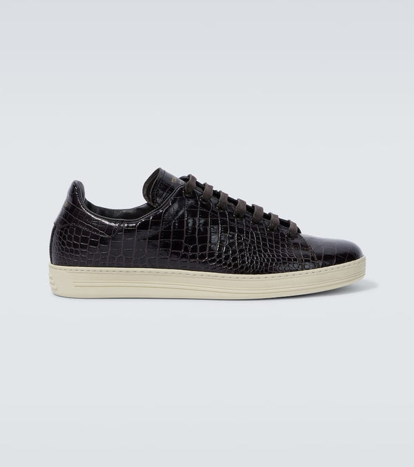 Tom Ford Warwick croc-effect leather sneakers