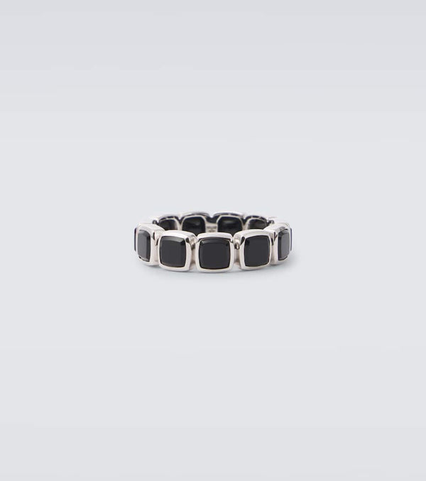 Tom Wood Cushion sterling silver ring with onyx