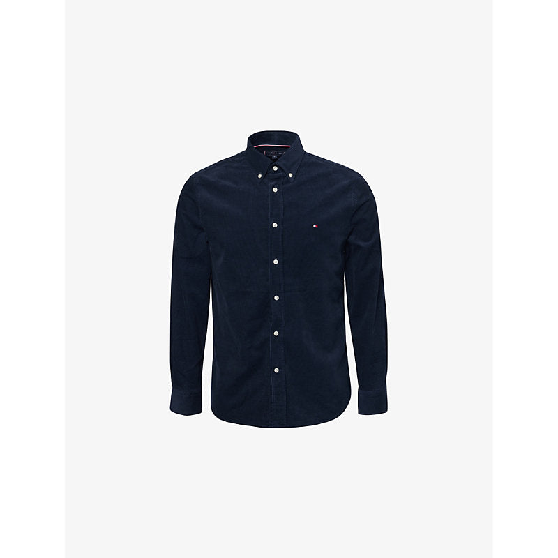 Mens Tommy Hilfiger Button-front long-sleeve cotton-corduroy shirt