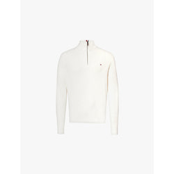 Tommy Hilfiger Logo-embroidered half-zip knitted sweatshirt