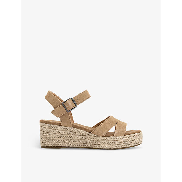 Womens Toms Audrey double-strap suede wedge sandals