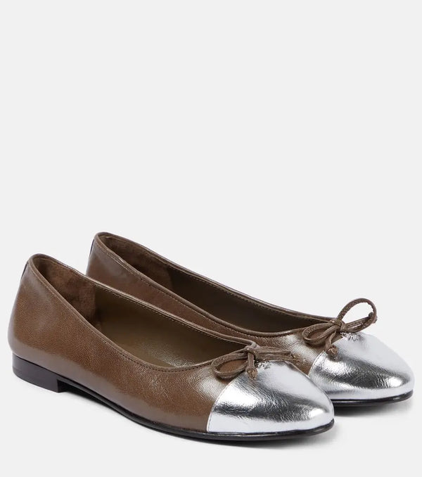 Tory Burch Cap-Toe leather ballet flats | LYBSTORE