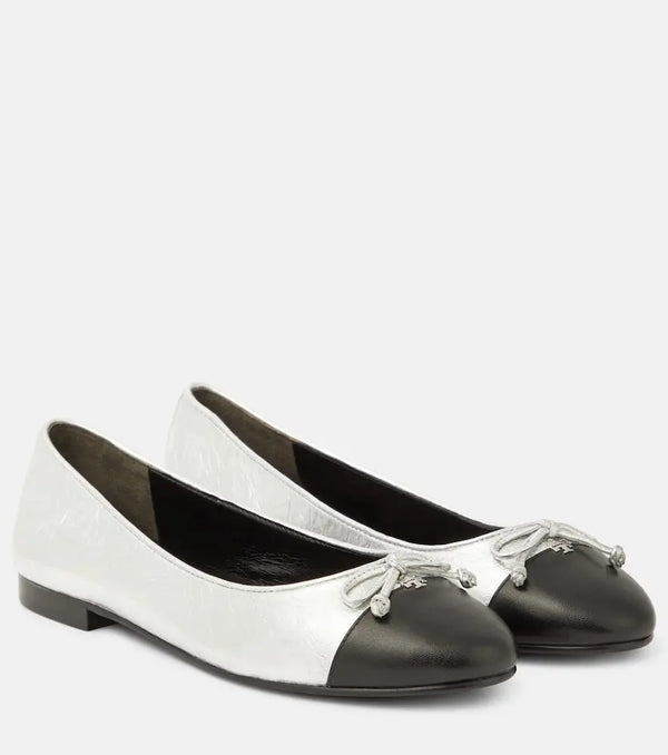 Tory Burch Cap-toe leather ballet flats | LYBSTORE