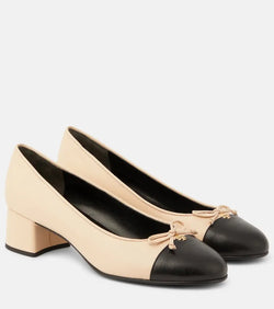 Tory Burch Cap-toe leather pumps | LYBSTORE