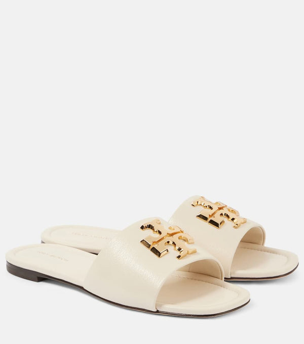 Tory Burch Eleanor T Monogram leather slides