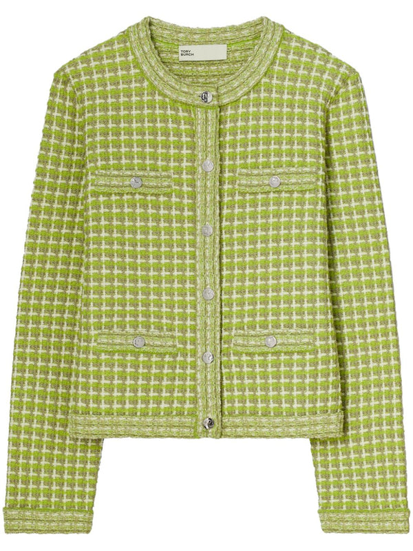 Tory Burch Jacquard Crewneck Jacket