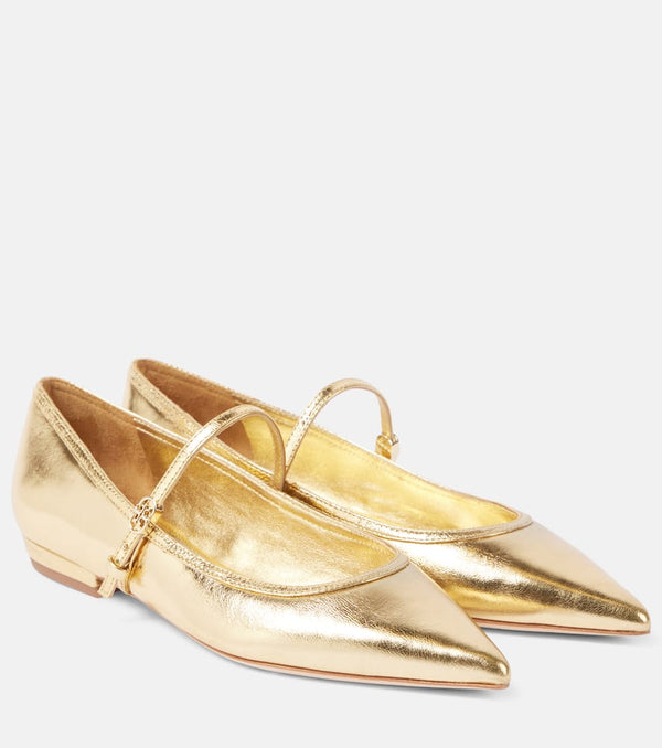 Tory Burch Metallic leather Mary Jane flats