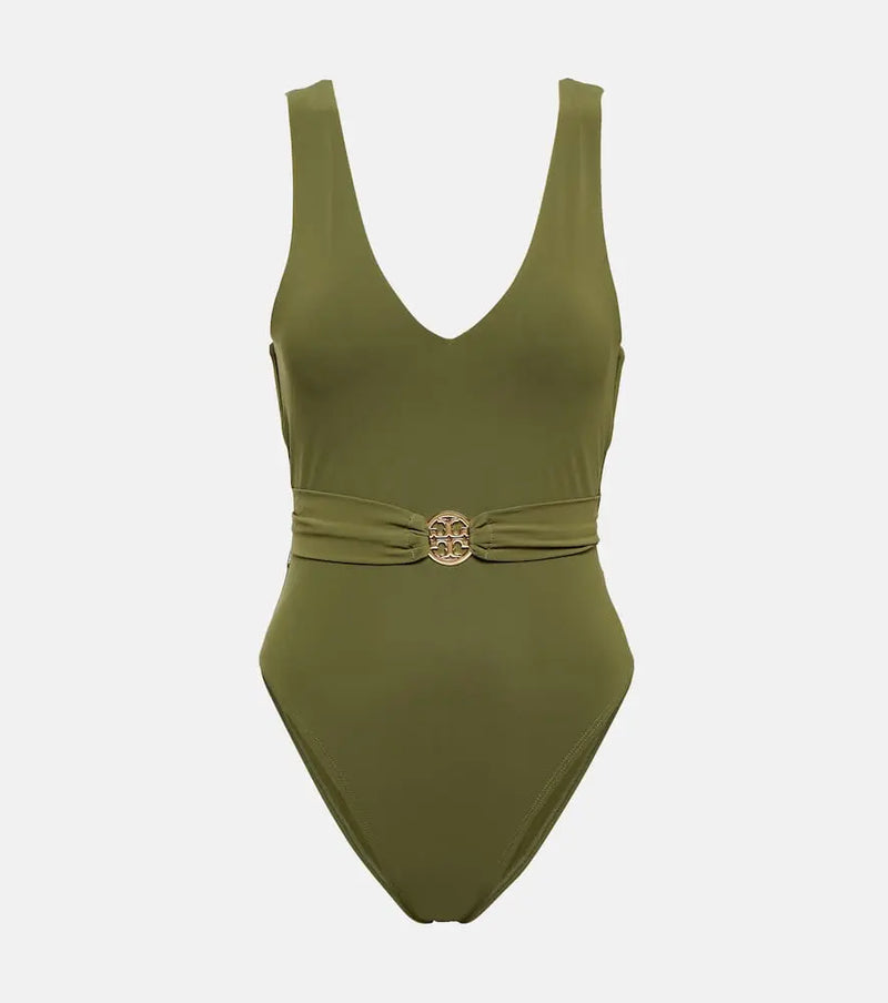 Tory Burch Miller belted swimsuit | LYBSTORE