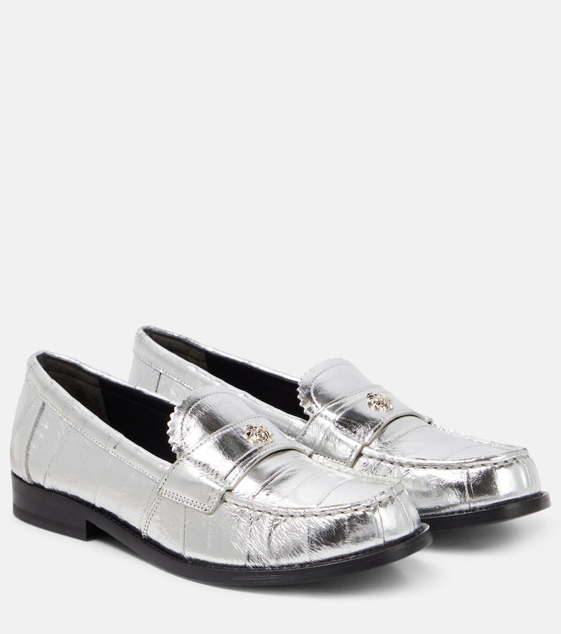 Tory Burch Perry metallic leather loafers