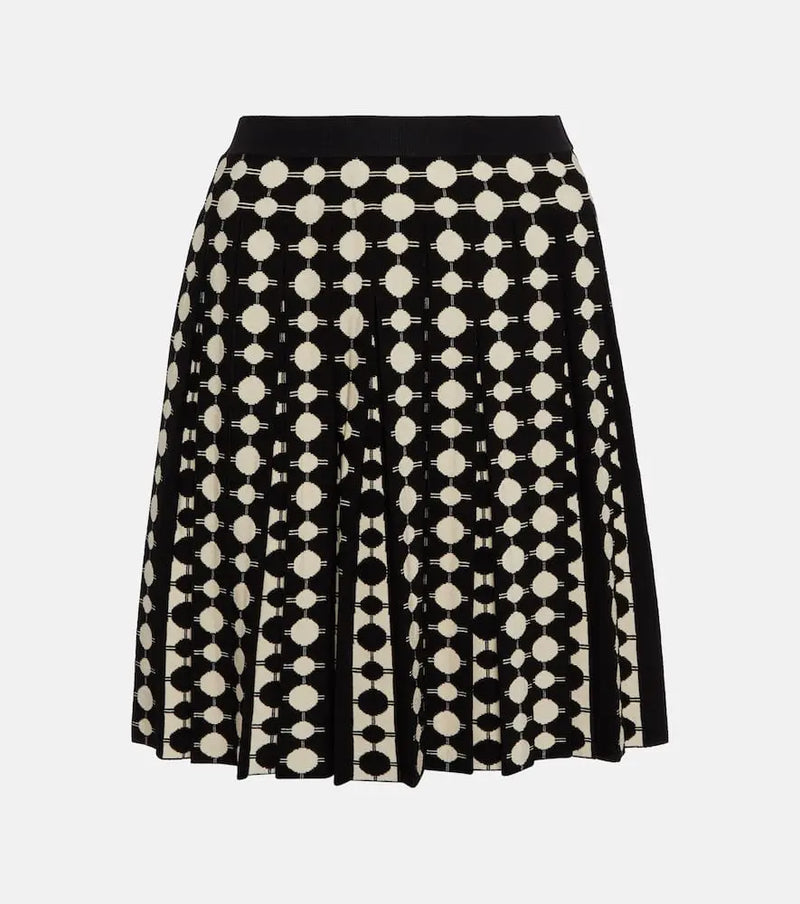 Tory Burch Polka-dot jacquard miniskirt | LYBSTORE