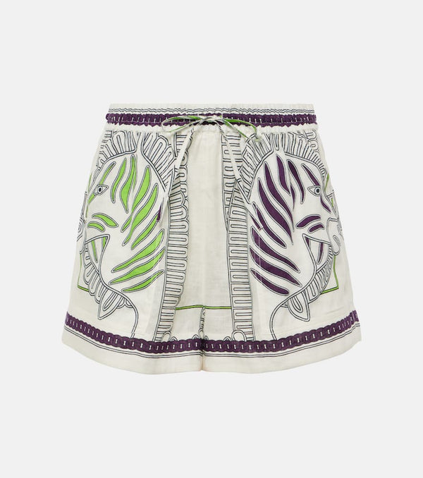 Tory Burch Printed linen shorts