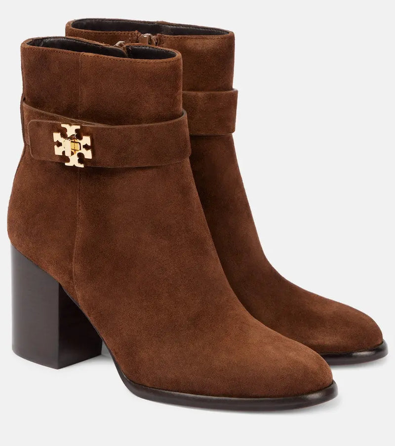 Tory Burch T Lock suede ankle boots | LYBSTORE