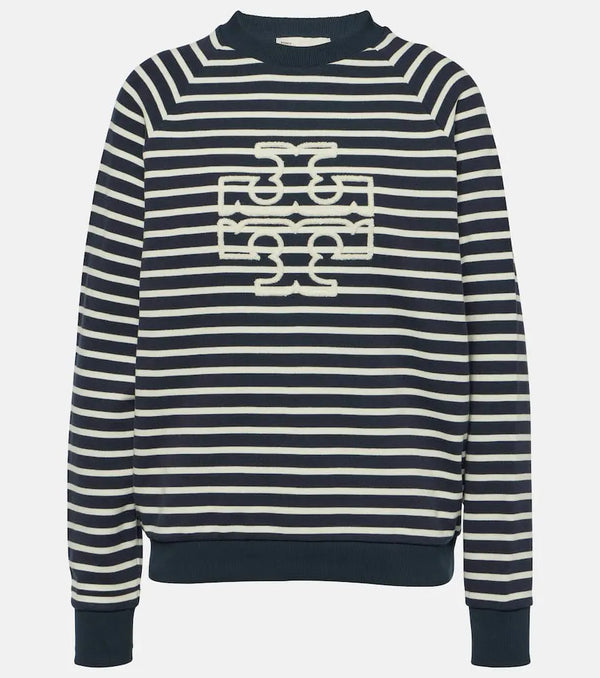 Tory Sport Striped cotton terry sweatshirt | LYBSTORE