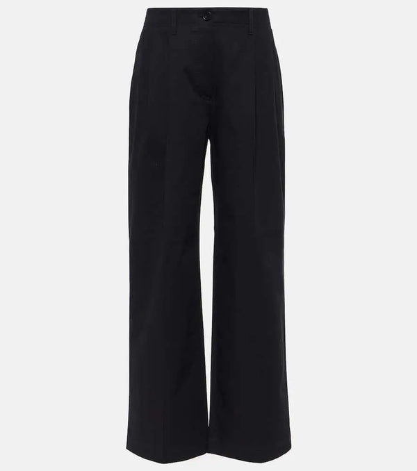 Toteme Cotton twill wide-leg pants | LYBSTORE