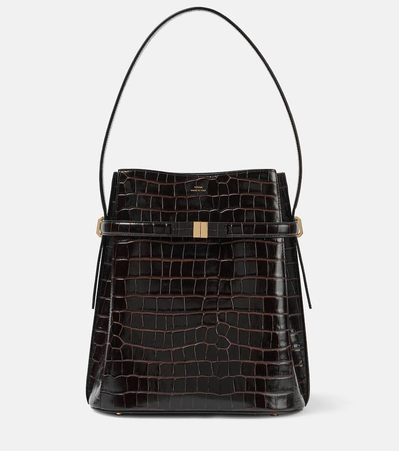 Toteme Croc-effect leather bucket bag | LYBSTORE