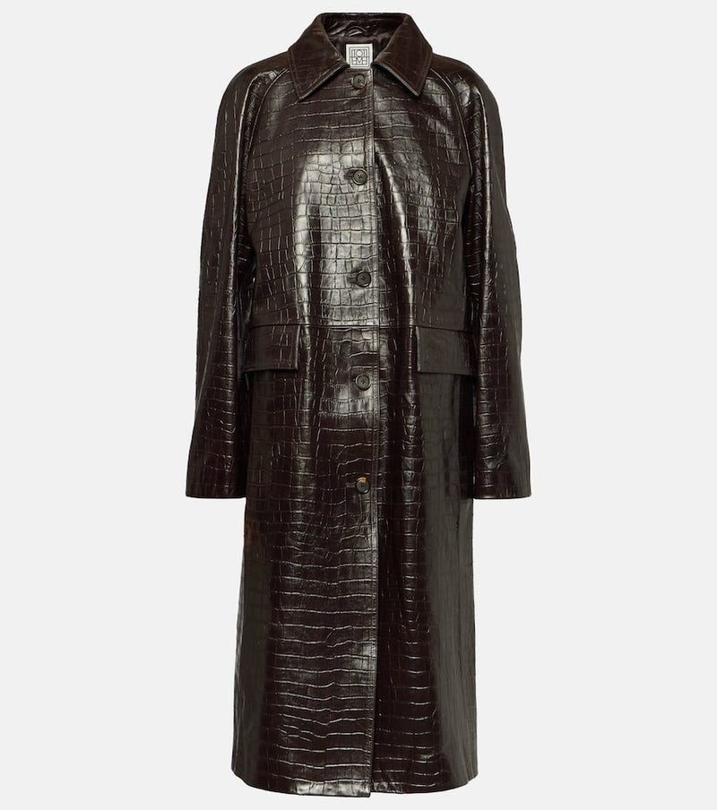 Toteme Croc-effect leather coat