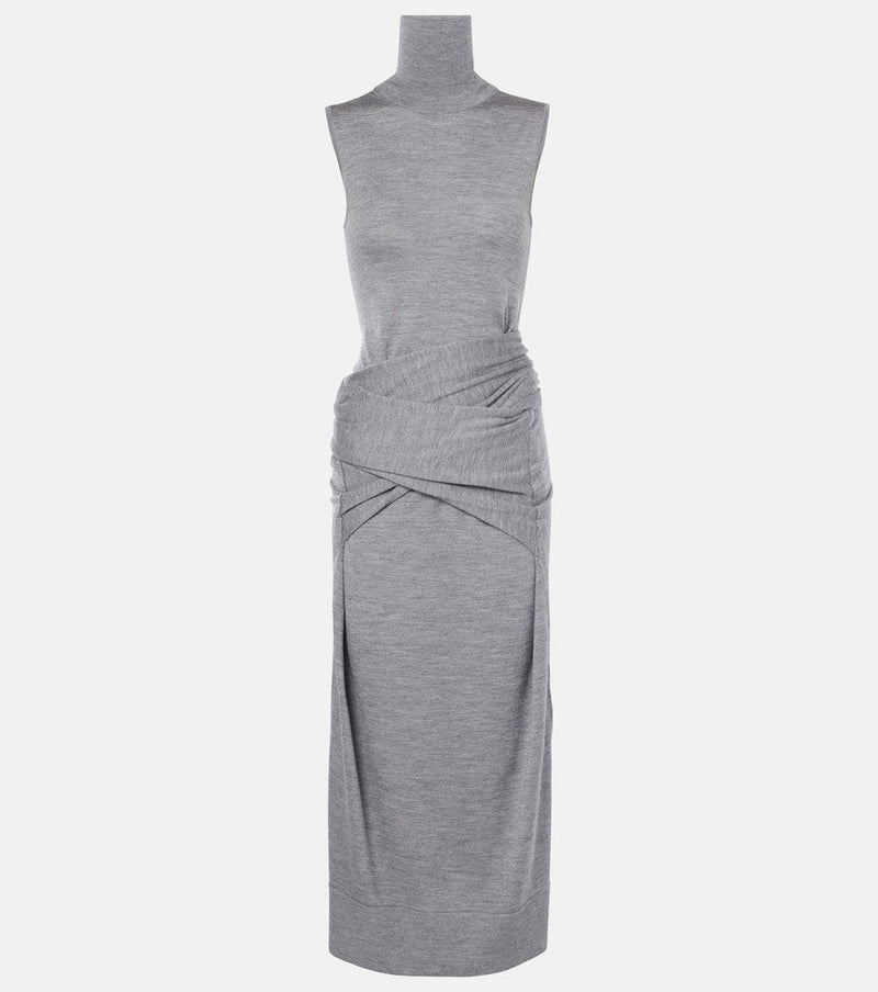 Toteme Draped wool and silk midi dress