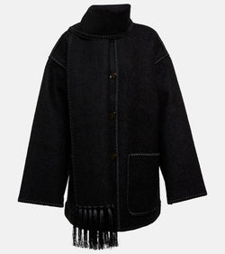 Toteme Embroidered wool-blend scarf jacket