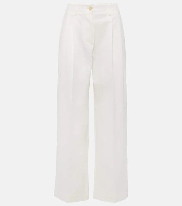 Toteme High-rise cotton twill wide-leg pants | LYBSTORE