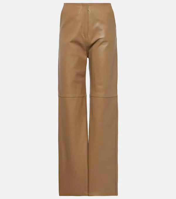 Toteme High-rise leather straight pants | LYBSTORE