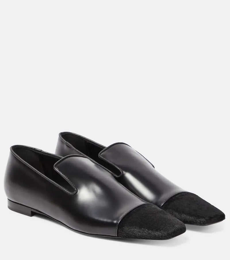 Toteme Leather and calf hair loafers | LYBSTORE