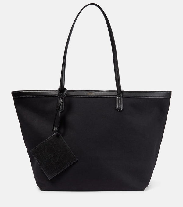 Toteme Leather-trimmed canvas tote bag