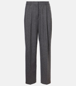 Toteme Low-rise wool-blend flannel straight pants